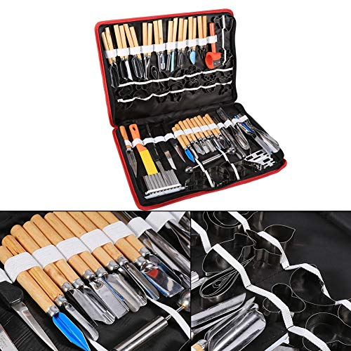 Kit de Herramientas de Tallado Culinario, 80pcs/set Kit de Herramientas de Pelado de Tallado Culinario de Acero Cromado para Guarnición de Frutas y Verduras Tallado en Rodajas Incluyendo Bolsa de Tran