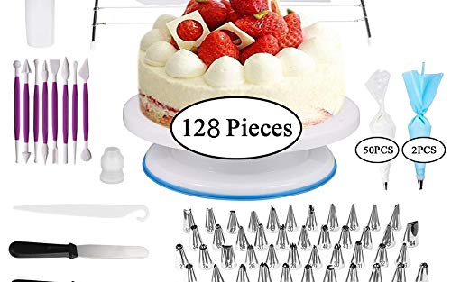Kit de herramientas para decoración de tartas, tocadiscos de repostería para crema de confitería bolsas de glaseado boquillas consejos herramientas para hornear pasteles