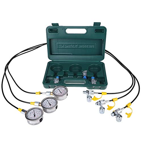 Kit de Medidor de Presión Hidráulica Piezas de Excavadora Kit de Prueba de Presión del Probador Hidráulico con Prueba de Acoplamiento de Manguera y Manómetro para Maquinaria de Construcción