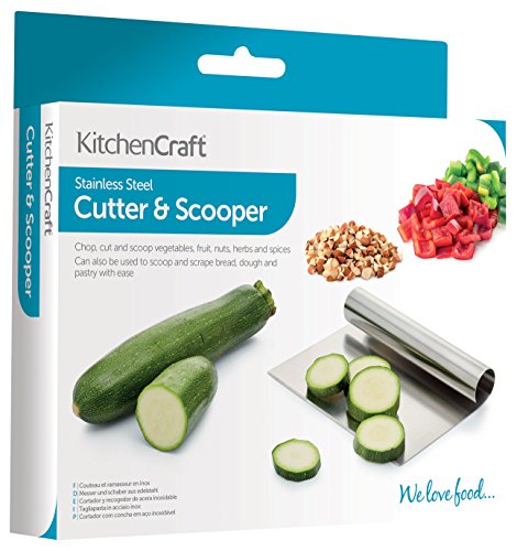Kitchen Craft Cortador, Recogedor Rápido, Acero Inoxidable, Gris, 25 cm