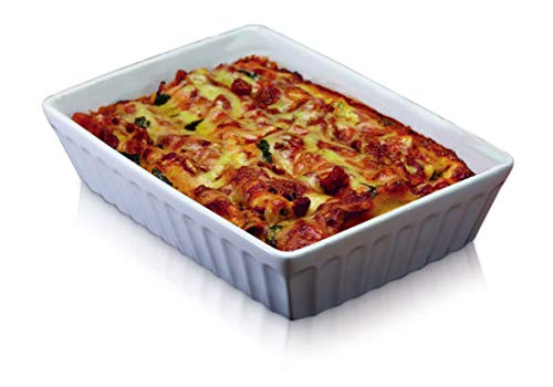 Kitchen Craft Italian - Fuente de Horno Rectangular (33 cm), Color Blanco