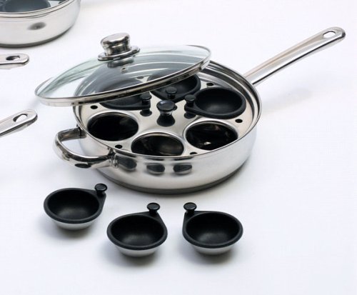 Kitchen Craft KCCVPOACH6 Clearview - Cazo de Acero Inoxidable para escalfar Huevos (6 Huecos, 28 cm)