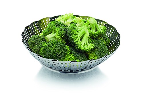 Kitchen Craft KCSTEAM23 - Cesta Plegable para cocción al Vapor en Acero Inoxidable, 23 cm