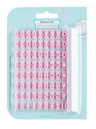 Kitchen Craft Marcador del Abecedario con 72 Piezas, Rosa, 12x9x4 cm