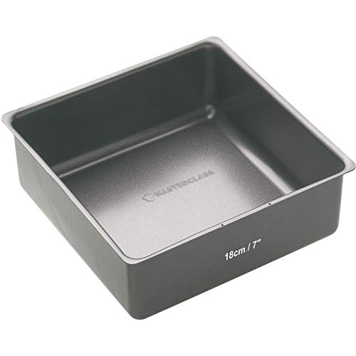 Kitchen Craft Master Class Molde con Base Suelta, Acero, Negro, 18 x 7.5 cm