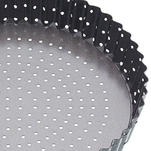 Kitchen Craft Molde Redondo para Quiche, Acero, Negro, 25 cm