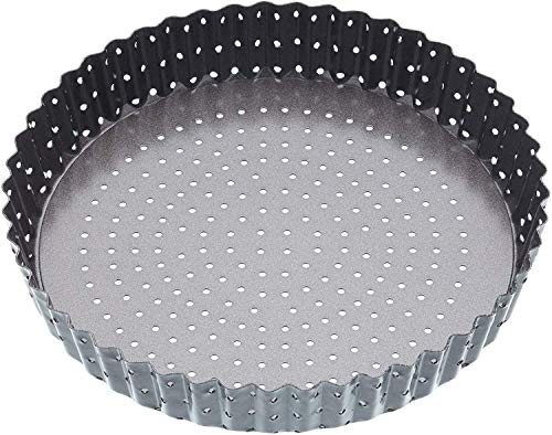 Kitchen Craft Molde Redondo para Quiche, Acero, Negro, 25 cm