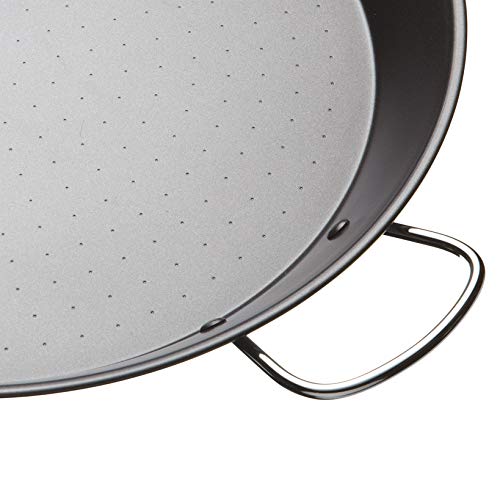 Kitchen Craft World of Flavours Mediterranean Cazo Antiadherente para Paella, Negro, Ø 38.5 cm