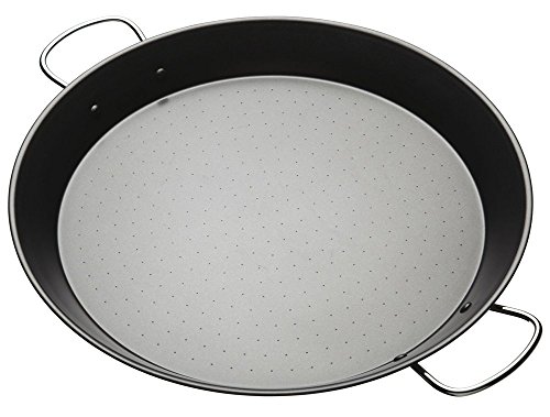 Kitchen Craft World of Flavours Mediterranean Cazo Antiadherente para Paella, Negro, Ø 38.5 cm
