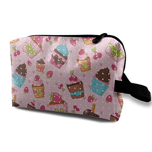 Kitchen Cupcakes Muffins Makeup Organizer Bag Pouch Purse Cosmetic Tote Bag Carry Case