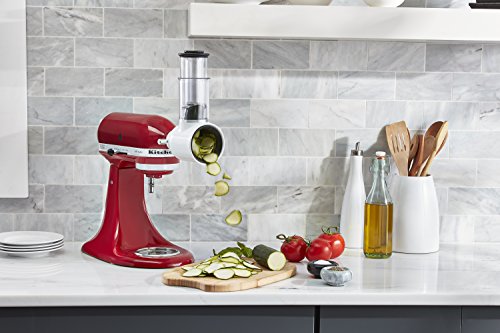 KitchenAid CORTADORA/REBANADORA para PREPARACIONES Frescas 5KSMVSA, Acero Inoxidable, Negro, Transparente, Blanco