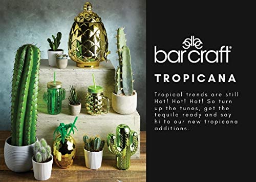 Kitchencraft Barcraft – Tropical Chic cristal piña dispensador de bebidas, 6 litros (10,5 ml) – acabado metálico, oro, 3,5 x 18 x 34 cm