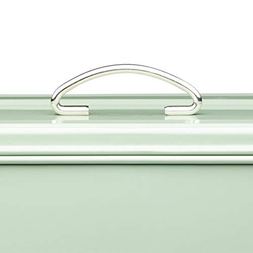 Kitchencraft Living Nostalgia tamaño grande Metal panera, 34 x 21,5 x 25 cm (13,5 "x 8.5" x 10 "), acero, Inglés Verde, 37,5 x 21,5 x 26 cm