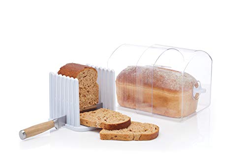 KitchenCraft Stay Fresh - Contenedor expandible con guía para cortar pan, tamaño grande