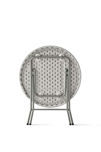 KitGarden - Mesa Plegable Multifuncional, Ø80x74cm, Blanco, Folding R80