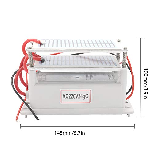 KKmoon 220V/24g Generador de Ozono de Cerámica Portátil,Purificador de Aire Integrada con 2 Tabletas de Ozono