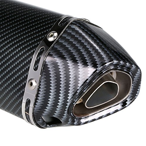 KKmoon Silenciador de Tubo de Escape 38-51mm Small Hexagon Cola Oblicua Style para Moto ATV Universal