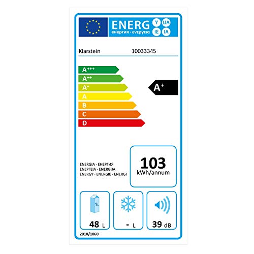 Klarstein Audrey Mini nevera retro - Mininevera, Nevera para bebidas, Eficiencia energética de tipo A+, 48 litros de capacidad, 2 plantas, Temperaturas de 0-10 °C, Zona de botellas, Rojo