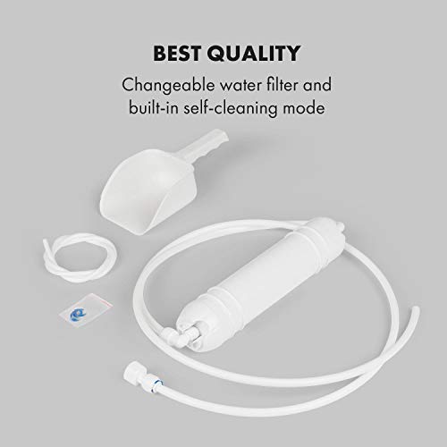 Klarstein Glacial XL Máquina de cubitos de hielo profesional - Máquina de hielo industrial, 260 W, PowerCuber: producción diaria de 38 kg/día y 40 cubitos por tanda, Forma cúbica, Acero/negro
