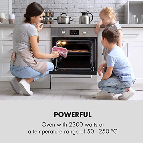 Klarstein Kalahari Ignito lote de horno - Horno y fogones para encajar en la cocina, De gas y eléctrico, 4 fogones de gas, Horno de 68 litros, clase A y temperaturas de 50 a 250 °C, Negro, Acero