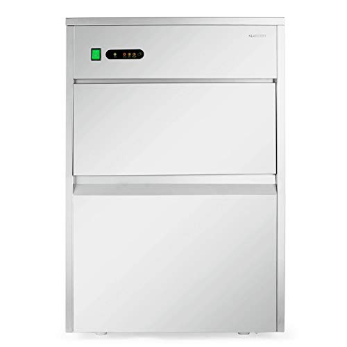 Klarstein Powericer Premium Edition XXXL - Maquina de hielo industrial, Fabricadora de cubitos, Capacidad 50kg/24 hs, Depósito 10kg, Revestimiento anti-olores, Sabor neutro, Puerta aisladora