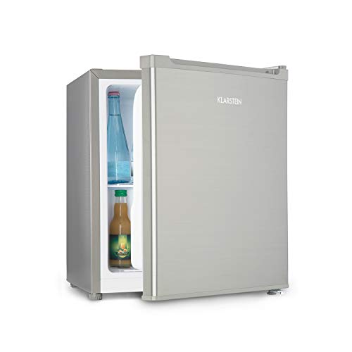 Klarstein Snoopy Eco - Mininevera con congelador, 46 litros de capacidad, Congelador de 4 litros de capacidad, 41 dB, Silencioso, Bajo consumo, Gris