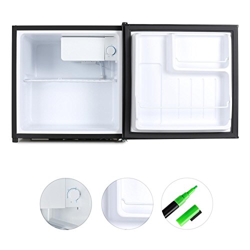 Klarstein Spitzbergen ACA Mini Nevera con congelador (capacidad 40 litros, clase energética A+, refrigerador compacto, marcador mágico) - Negro