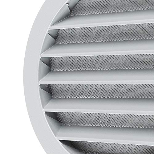 Klimapartner WSGG 125 - Rejilla de Ventilación Redonda Gris Aluminio