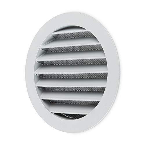 Klimapartner WSGG 125 - Rejilla de Ventilación Redonda Gris Aluminio