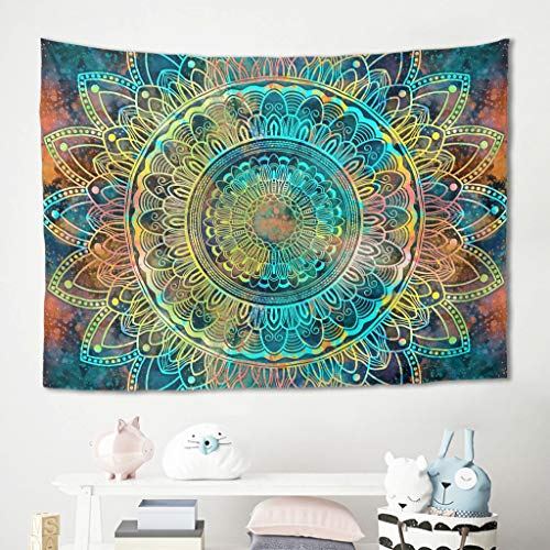 Knowikonwn - Cortina de puerta con estampado de mandala para regalos de festival, color blanco, 150 x 51 pulgadas