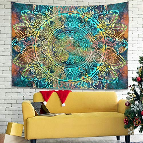 Knowikonwn - Cortina de puerta con estampado de mandala para regalos de festival, color blanco, 150 x 51 pulgadas