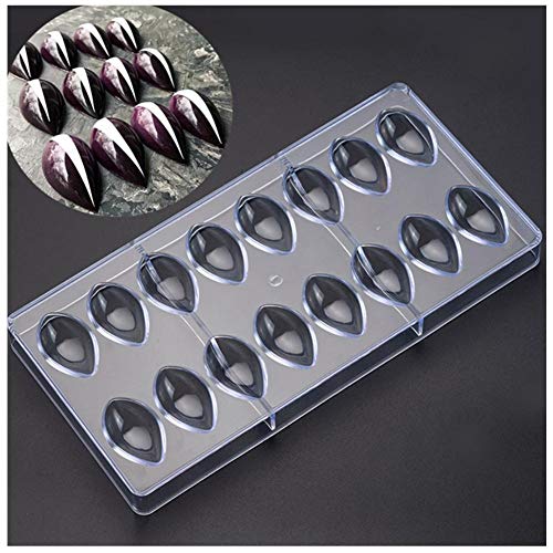 knowledgi Molde para Repostería De Chocolate con Forma De Gota De Agua 3D Policarbonato Moldes Bombones Herramienta De Decoración para Pasteles