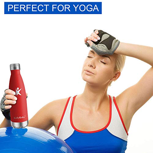 KollyKolla Botella de Agua Acero Inoxidable, Termo Sin BPA Ecológica, Botellas Termica Reutilizable Frascos Térmicos para Niños, Deporte, Oficina, Yoga, Gimnasio, Ciclismo, (350ml Rosa)