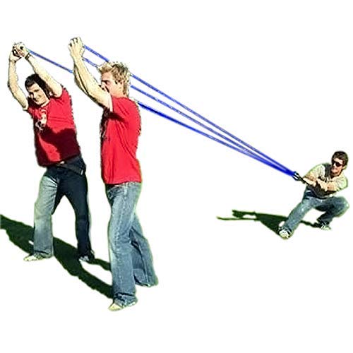 KOMVOX Lanzador de Agua Globos Tirachinas Profesional, 3 Personas Tirachinas, Catapulta de Huevo Calabaza, Camiseta Tirachinas, Tirachinas de Tres Hombres Juguete de Lucha