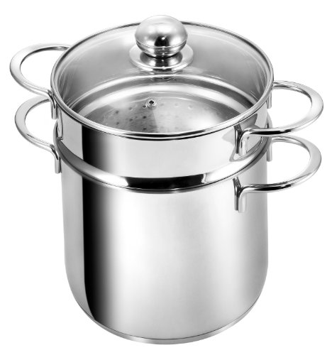 Kopf 122494 Olla para hervir Pasta Makkaroni, Ø 20 cm, Acero Inoxidable + cesto de cocción para Espaguetis/Verduras