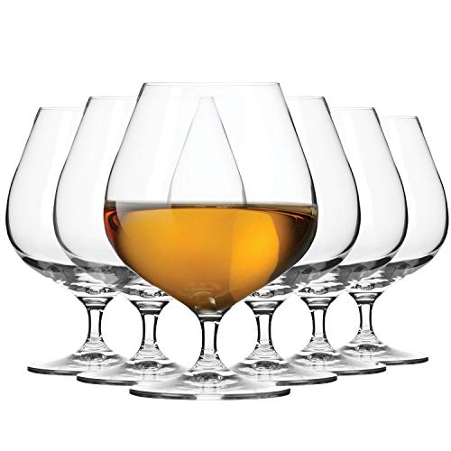 Krosno Copas Coñac Brandy Helado Postre Balon Vaso | Conjunto 6 Piezas | 500 ML | Elite Collection Uso en Casa, Restaurante y en Fiestas | Apto para Microondas y Lavavajillas