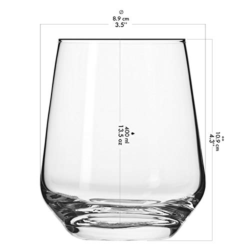 Krosno Vasos de Agua Jugo Tumbler | Conjunto de 12 Piezas | 400 ML | Splendour Collection Uso en Casa, Restaurante y en Fiestas | Apto para Microondas y Lavavajillas