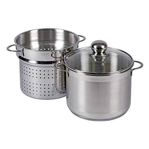 Krüger - Cazuela para Pasta (24 cm, Acero Inoxidable)