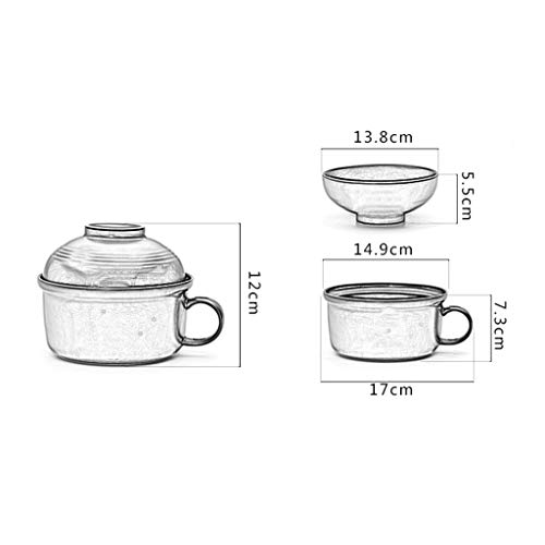 KSWD Tazones de consomé Tazón para Sopa con asa Sopera Bol Cuenco Taza Estilo japones Gran Capacidad Fideos instantáneos Cerámico con Tapa Cuchara Microonda Horno Fácil de Limpiar,Pink