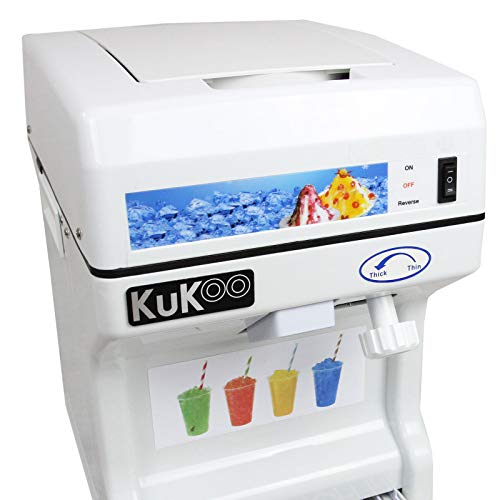 KUKOO - Máquina para Cortar el Hielo para Granizados y Postres 120kg con Hoja de Acero y Espesor Hielo Regulable