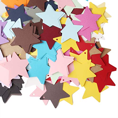 kuou 200 Etiquetas de Regalo con Agujero, Etiquetas Coloridas para Colgar en el Paquete, Etiquetas para árbol de Deseos con 3 Rollos de Cuerda y Cintas de Organza