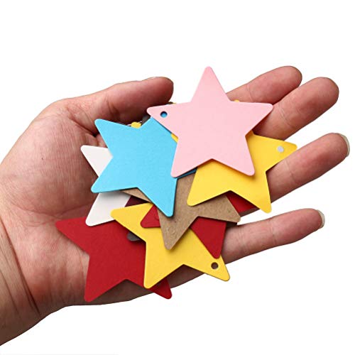 kuou 200 Etiquetas de Regalo con Agujero, Etiquetas Coloridas para Colgar en el Paquete, Etiquetas para árbol de Deseos con 3 Rollos de Cuerda y Cintas de Organza