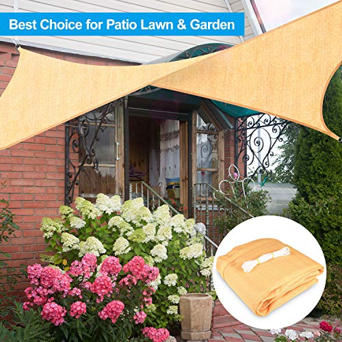 Kupton Toldo de Vela Rectangular para el Sol, 95% de Permeabilidad al Agua y al Aire, Patios al Aire Libre, Patios Traseros, Piscinas de Jardín, Tamaño 6.56' x 10' （2 * 3m）