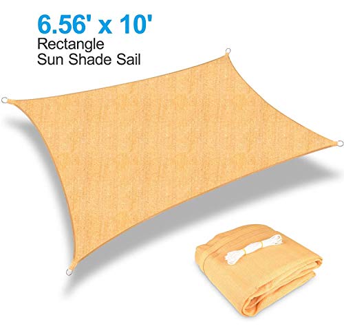 Kupton Toldo de Vela Rectangular para el Sol, 95% de Permeabilidad al Agua y al Aire, Patios al Aire Libre, Patios Traseros, Piscinas de Jardín, Tamaño 6.56' x 10' （2 * 3m）