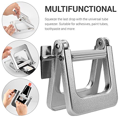 kwmobile Exprimidor de tubos metálico - Apretador de pasta de dientes crema pegamento pintura alimentos - Exprime tubo de plástico metal y aluminio