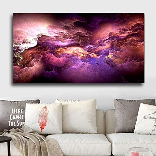 KWzEQ Imprimir en Lienzo Nubes de Colores Abstractos Fotos Carteles y decoración del hogar para Sala de estar40x80cmPintura sin Marco