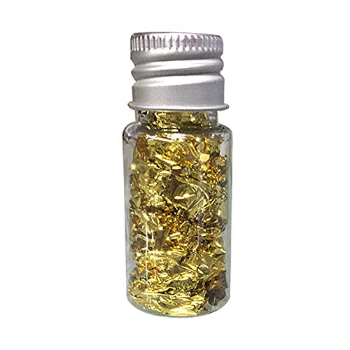 Kylewo Láminas de Oro comestibles Copos de Hojas de Oro, 24K Copos de Oro Decoración de Alimentos comestibles Papel de Aluminio Cocina Mousse Pastel Hornear Pasteles Artes Artesanías Decoración