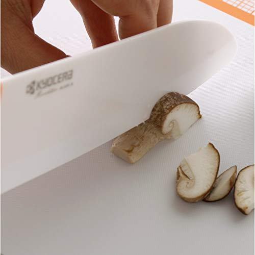 KYOCERA Set FK-2PC-WH-WH, Juego pelar, Cuchillo Santoku, Hoja de cerámica circonio, Afilado a Mano, Ligero, no corrosivo, Apto para lavavajillas, Mango Blanco, 7.5 cm + 14 cm