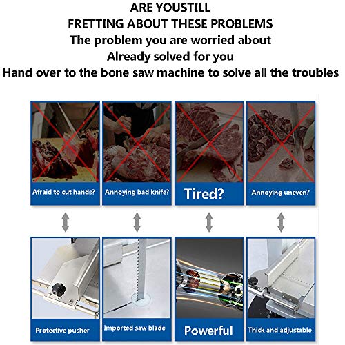 La Cortadora De Carne Eléctrica Comercial Vio La Máquina De Cortar Hueso/La Cortadora Gran Mesa De Sierra Picadora De Carne Sierra De Cinta De Mesa Para Mataderos Plantas Procesadoras De Carne 1500W