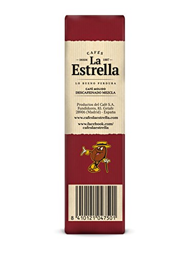 La Estrella Café molido de tueste natural ( 50 % ) y torrefacto ( 50 % ) descafeinado - 1 paquete